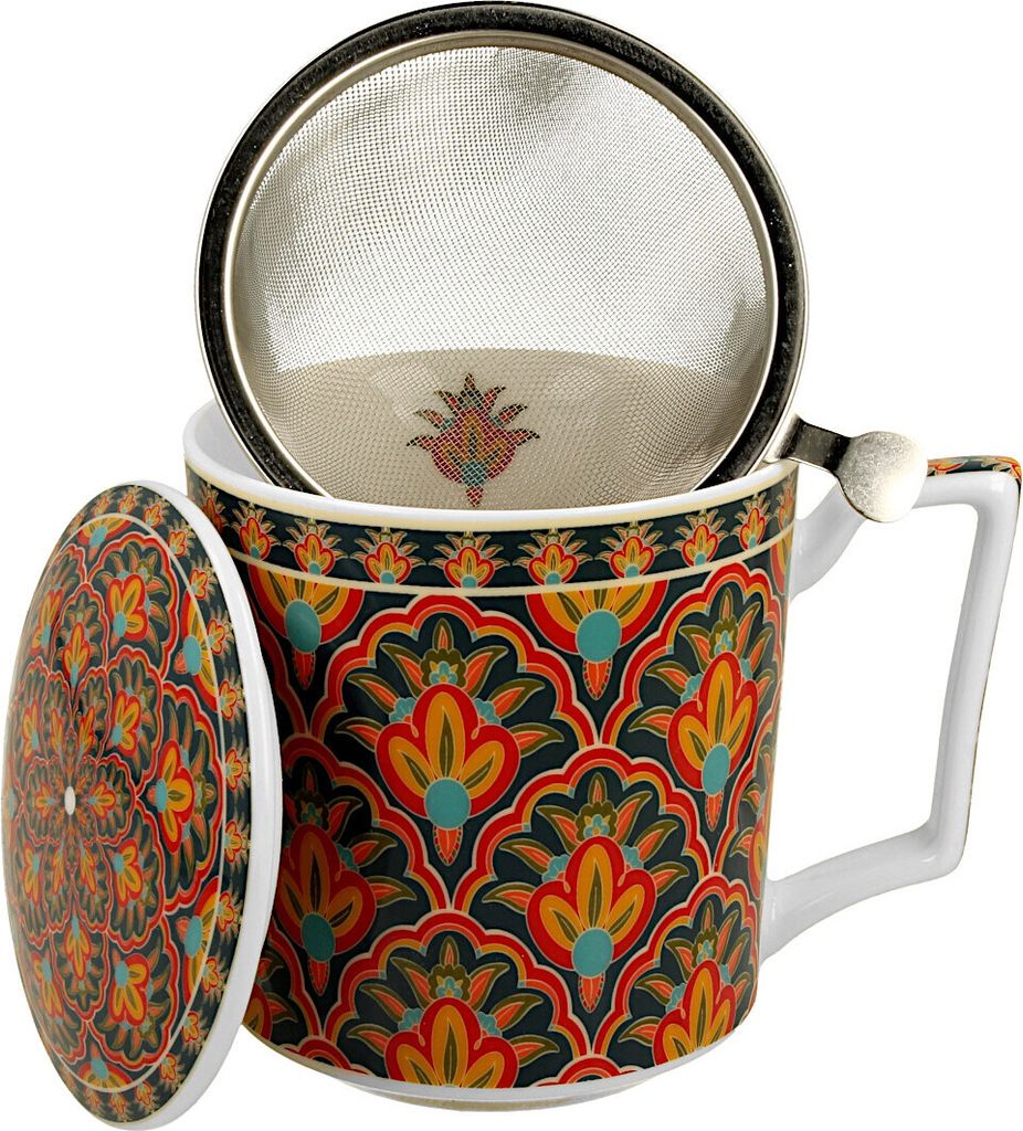 DUO GEOMETRIC FESTUM Tasse 400 ml mit Teesieb und Deckel, Produktbild 
