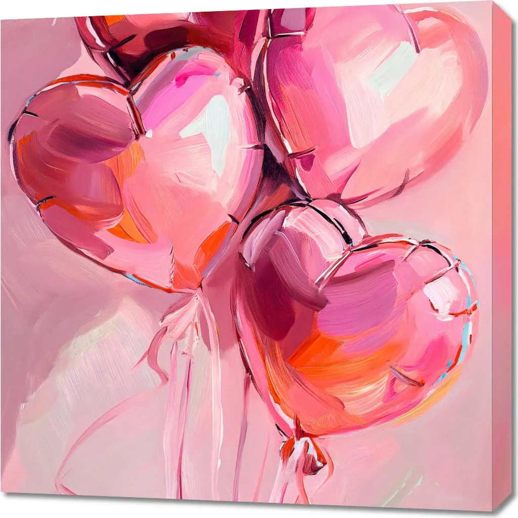 Quadro 70x70 Amore nell'aria: Tela Moderna per Camera da Letto
