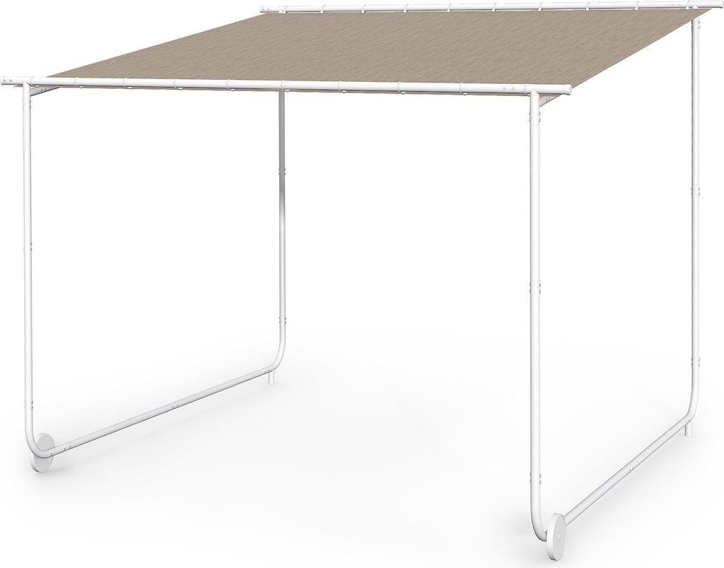 Blumfeldt Pergola, Metall Pavillon mit Polyester Schiebedach und Bodenrollen, Sonnensegel mit Gestell, Mobile Überdachung Freistehend, Sonnenschut...