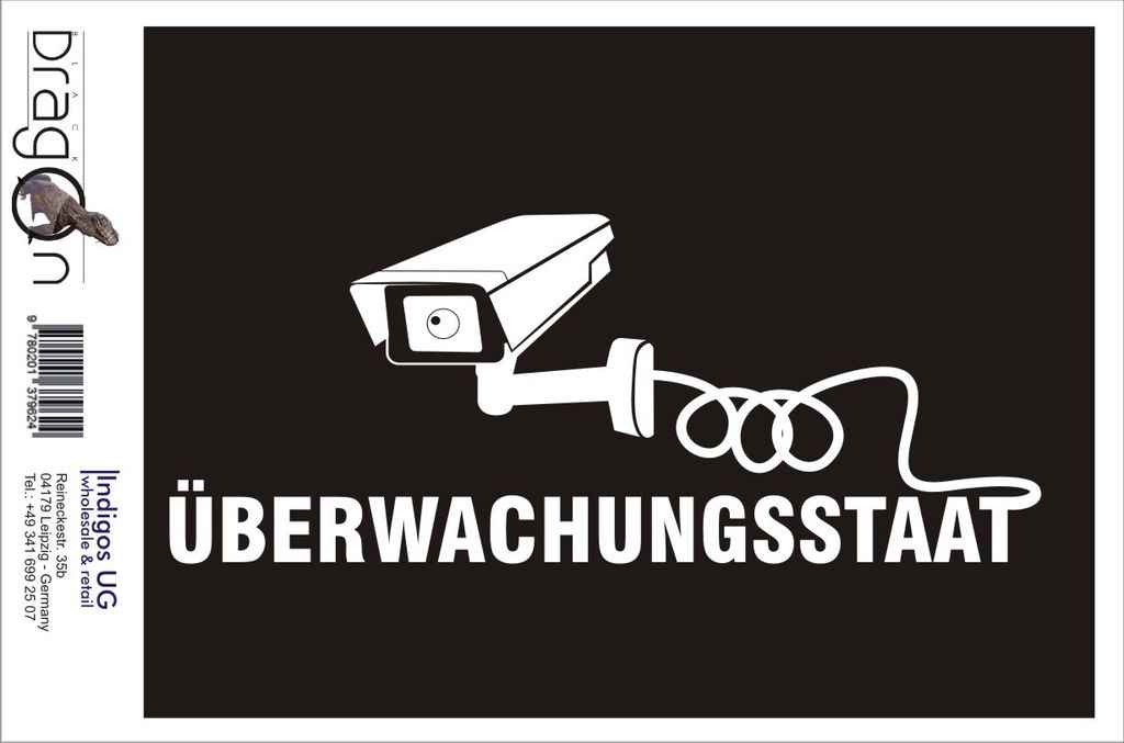 Aufkleber / Autoaufkleber - JDM / Die cut / Auto / OEM - Überwachungsstaat - 200x80mm weiß - Heckscheibe / Heckscheibenaufkleber