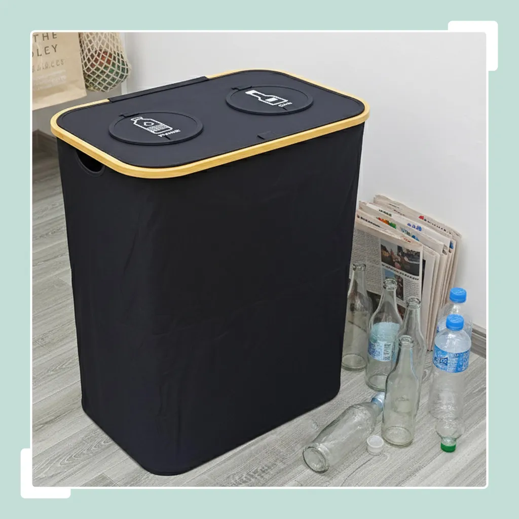 Collecteur de bouteilles pliable avec double compartiment de tri