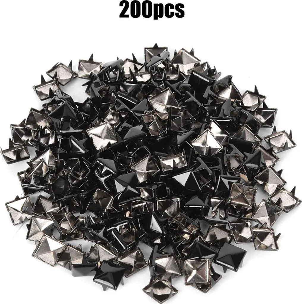 Rivetti Metallo 9mm Nero Chiaro per Scarpe Fai-da-Te - 200pz
