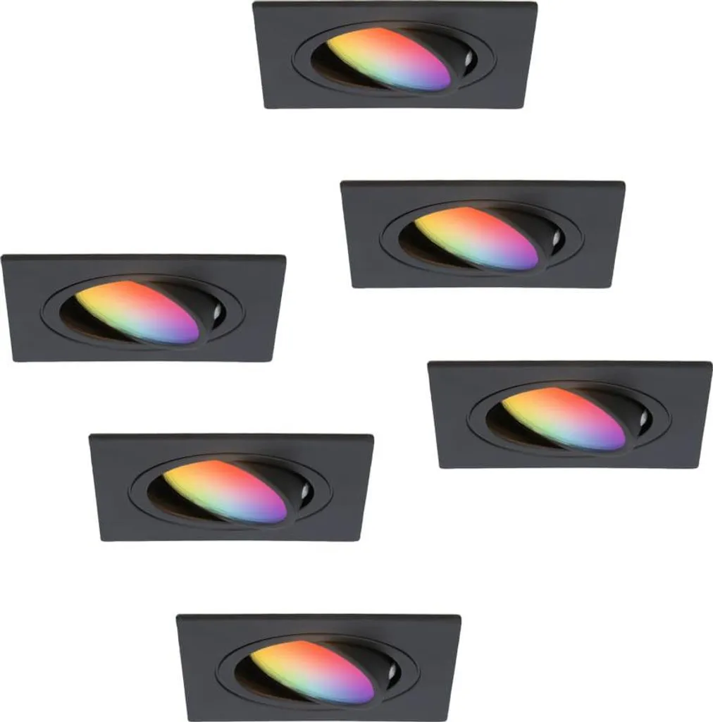 Spot Encastré Intelligent RGBWW Noir 5,5W GU10 pour Salon Moderne