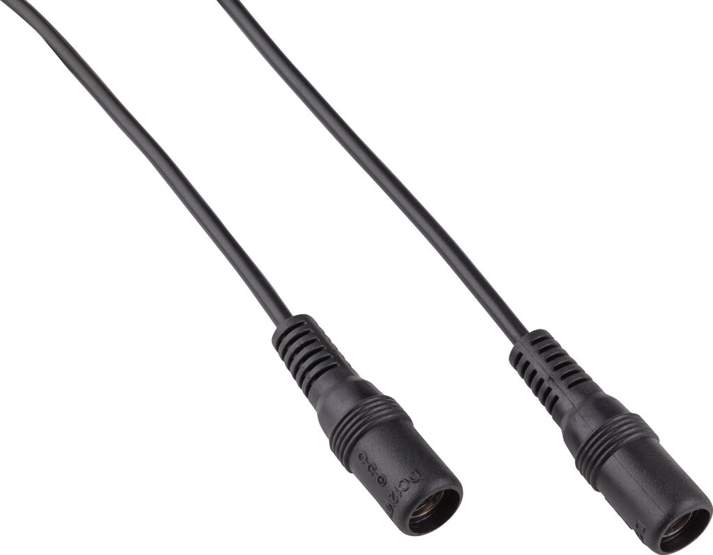 adaptare 93574 Niedervolt Verbindungskabel (DC-Hohlbuchse auf DC-Hohlbuchse), 12V, 5,5x2,5mm, 50 cm, schwarz
