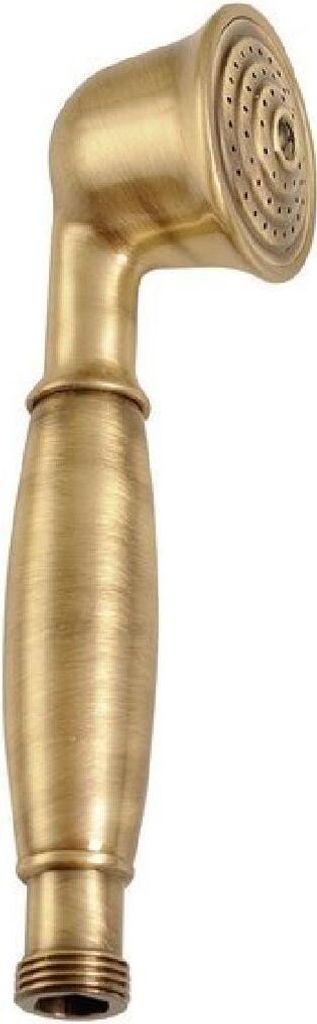 A close-up studio shot of a vintage-style hand showerhead.
