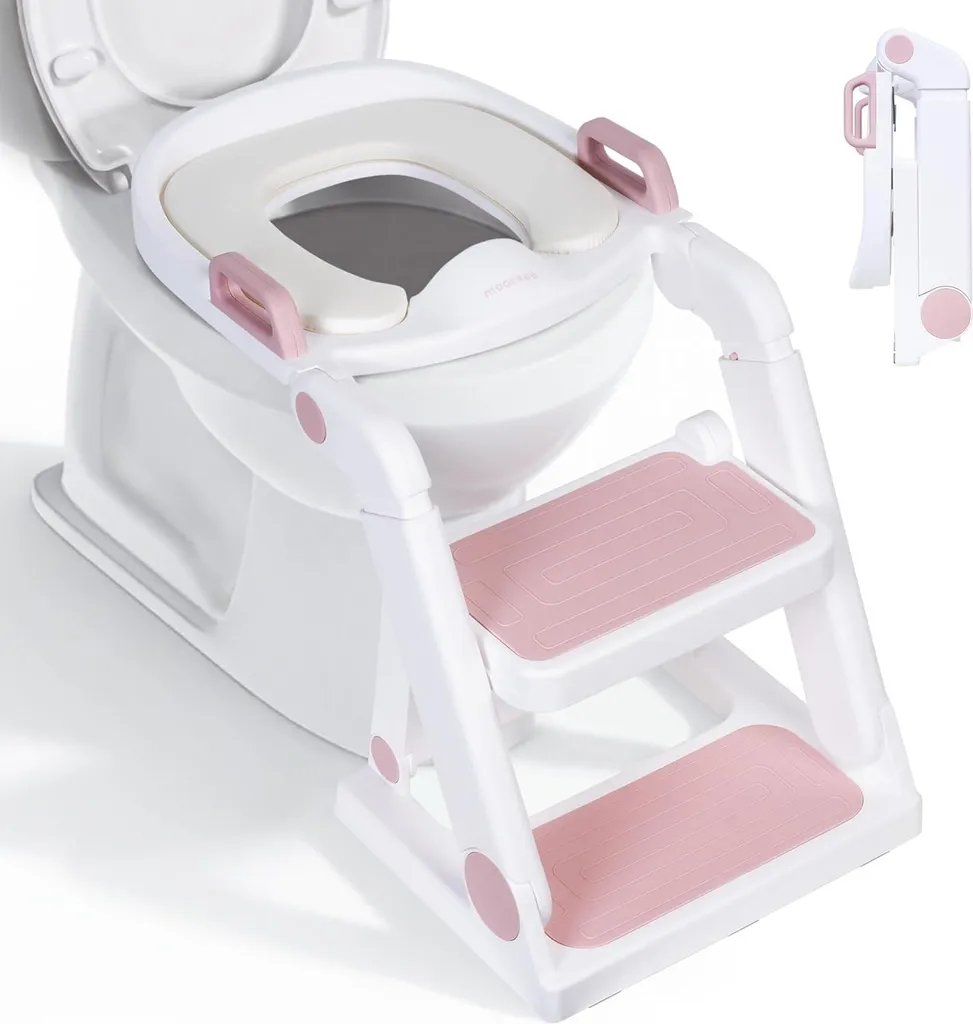 Riduttore WC Moovkee 2 in 1 Rosa - Alta Qualità per Potty Training