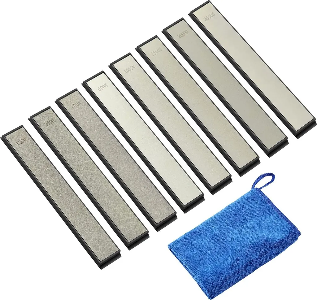 Kit 8 disques abrasifs diamantés grain 120-3000 pour affûtage de couteaux
