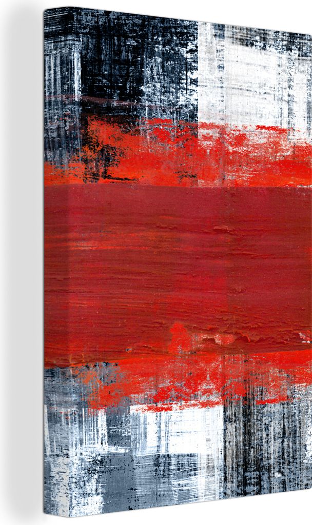 OneMillionCanvasses - Leinwandbilder - 90x140 cm, Gemälde - Abstrakt - Rot - Öl, Wandbilder Kunstdruck Wanddekoration - Foto auf Leinwand - Gem...