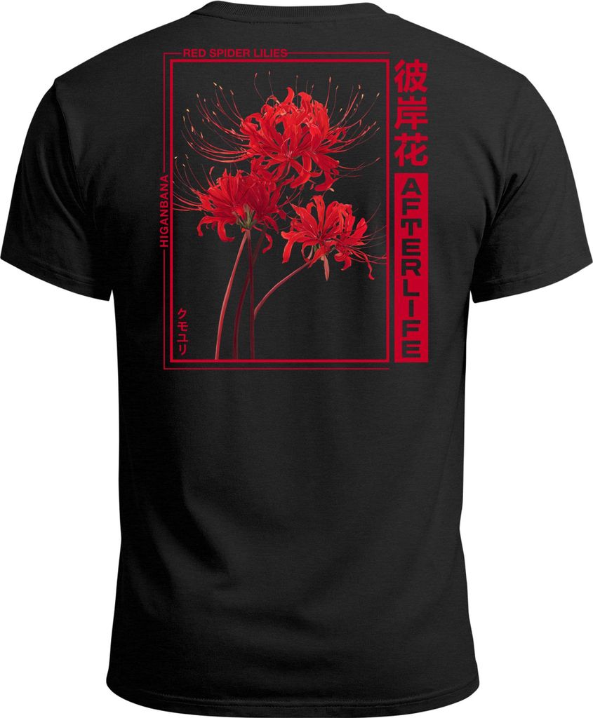 Backprint TShirt Herren Japan Schriftzeichen Asien Urban Fashion Streetstyle Freizeitshirt Männer Neverless