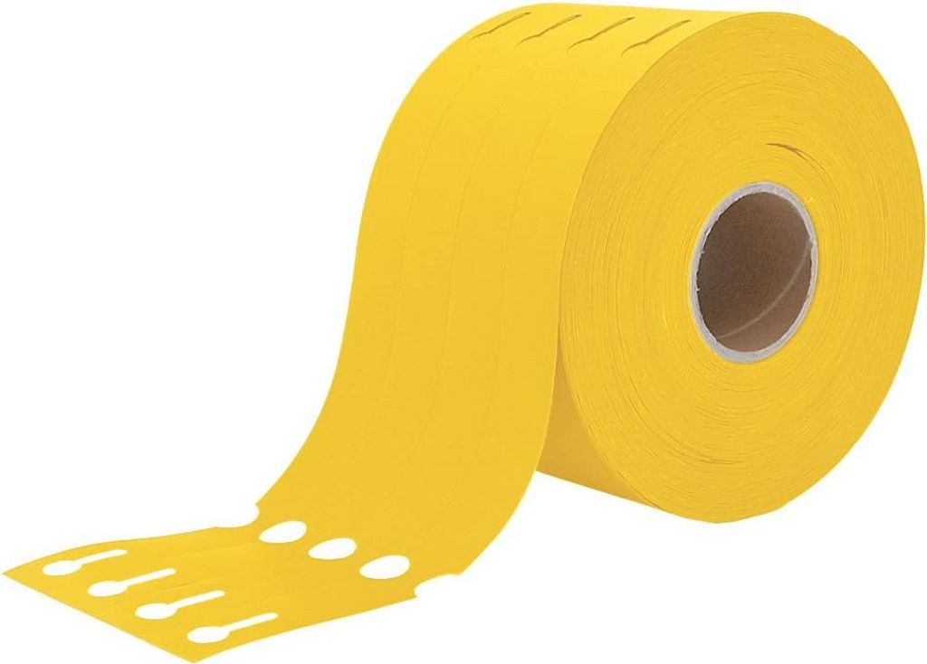 CombiCraft Schlaufenetiketten Gelb 250x25mm für Thermo-Transfer-Drucker - 1 Rolle mit 1500 Stück