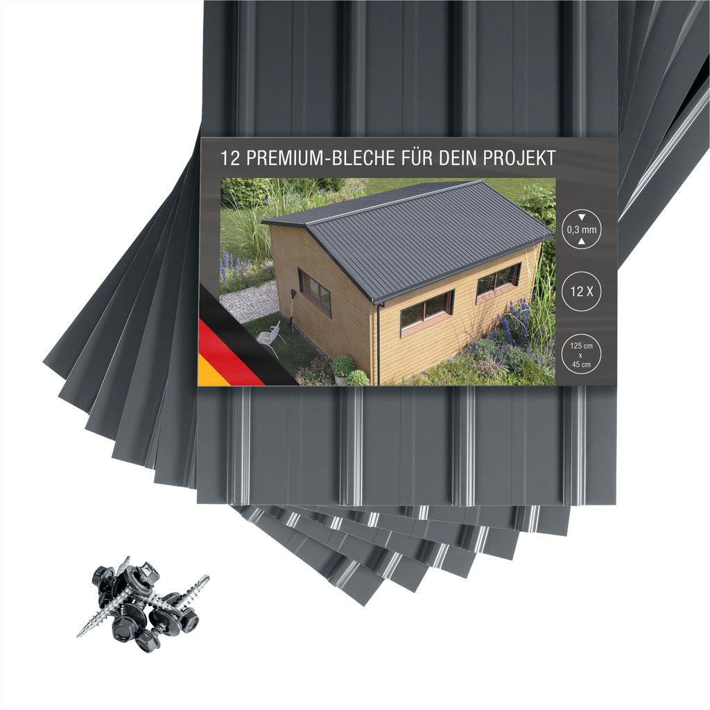 SMART Cover Set H12 Plus, 12 x Trapez-Abdeckblech 125 x 45 Produktbild 
