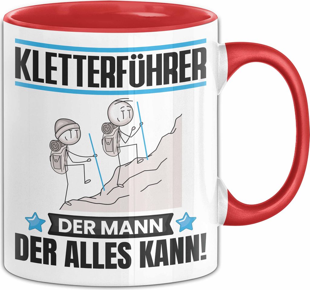 Kletterführer Tasse Geschenk für Kletterführer Der Mann Der Alles Kann Geschenkidee zum Geburtstag (Rot)