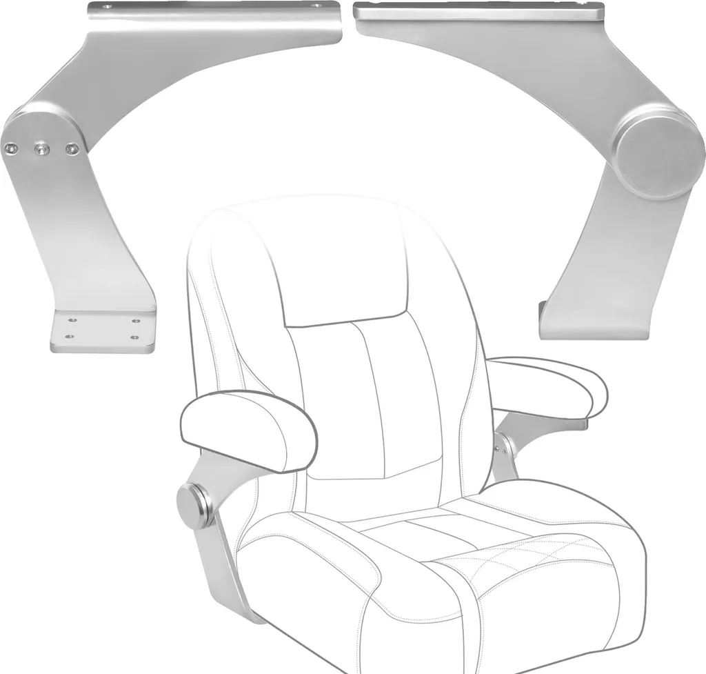Support de bras pliable pour siège de bateau, finition anticorrosion