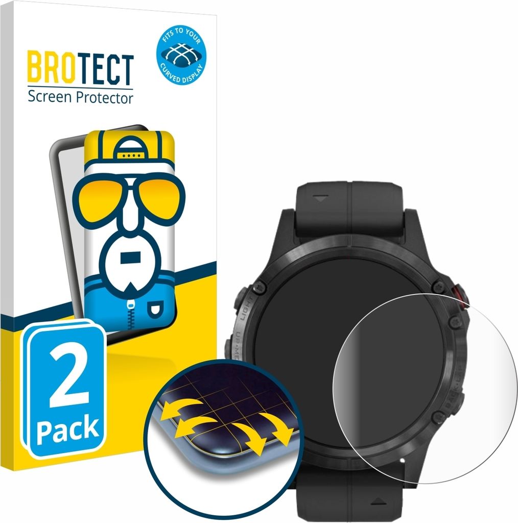 2x BROTECT Fullscreen Schutzfolie für Garmin Fenix 5 Plus Produktbild 