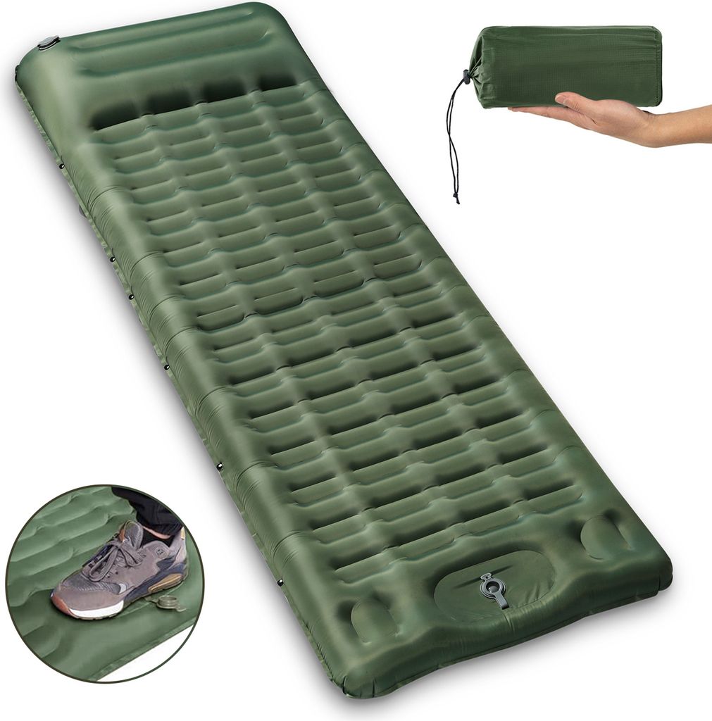 Freetoo Isomatte Camping Isomatte Selbstaufblasend mit Fuß Pumpe, 12CM Ultra-Dicke Verbesserte Aufblasbare Camping Matratze