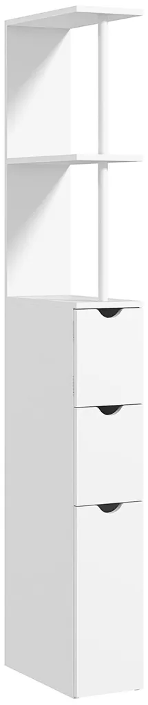 Petit meuble de rangement WC et salle de bain gain de place colonne blanche