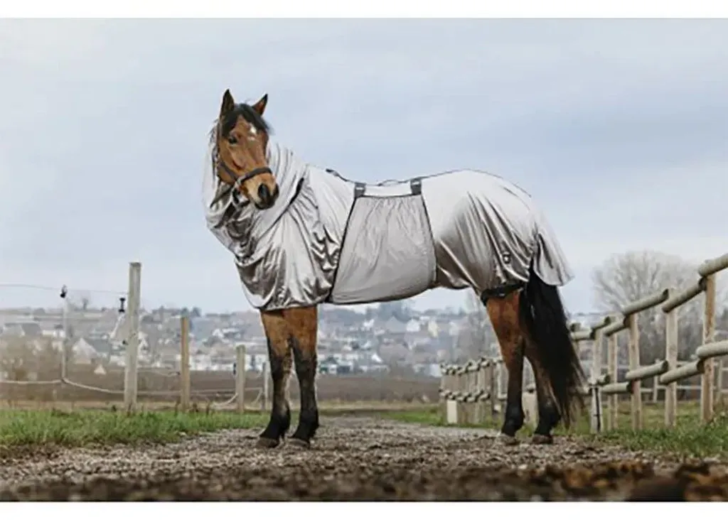 Chemise anti-mouches et eczéma Riding World en maille grise - 145 cm