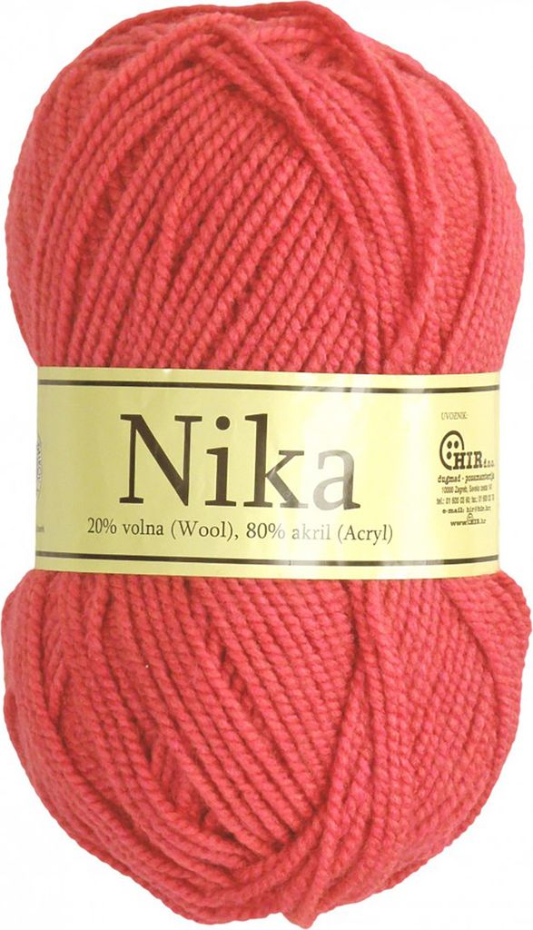 100g Strickgarn Nika mit 20% Wollanteil Strickwolle Farbauswahl, Farbe:5587 erdbeer