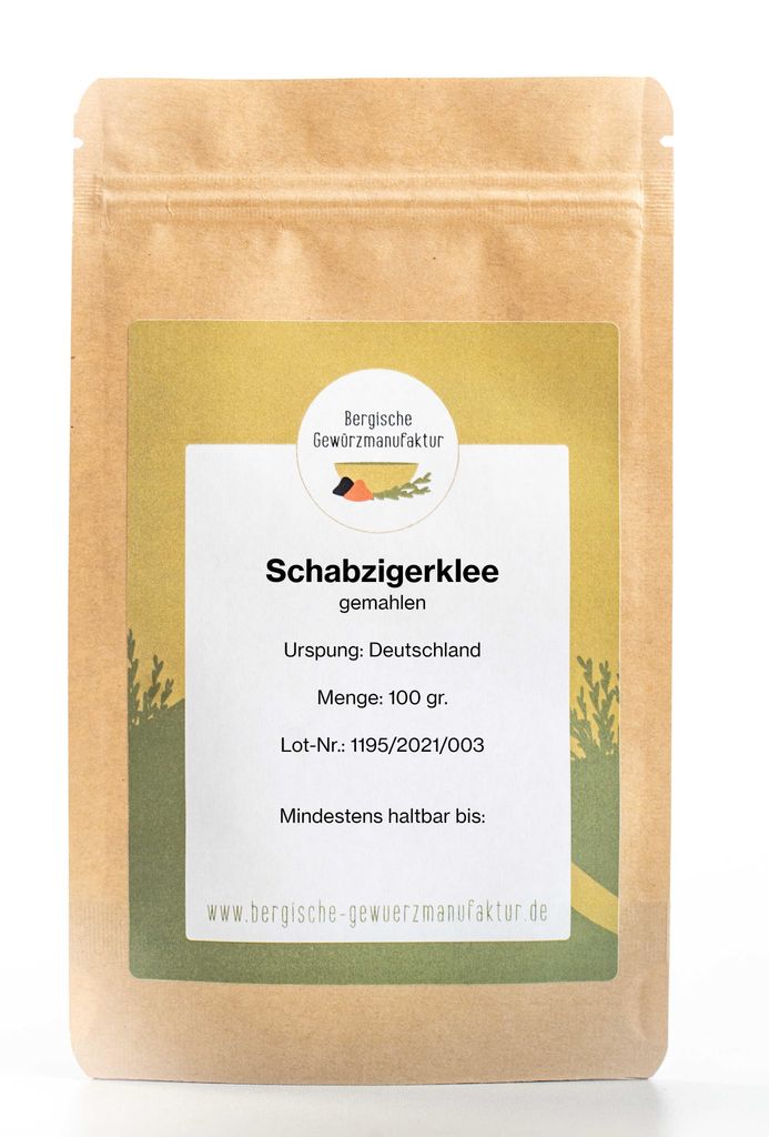 Schabzigerklee gemahlen. 100 Gramm, Brot- & Käseklee aus Produktbild 