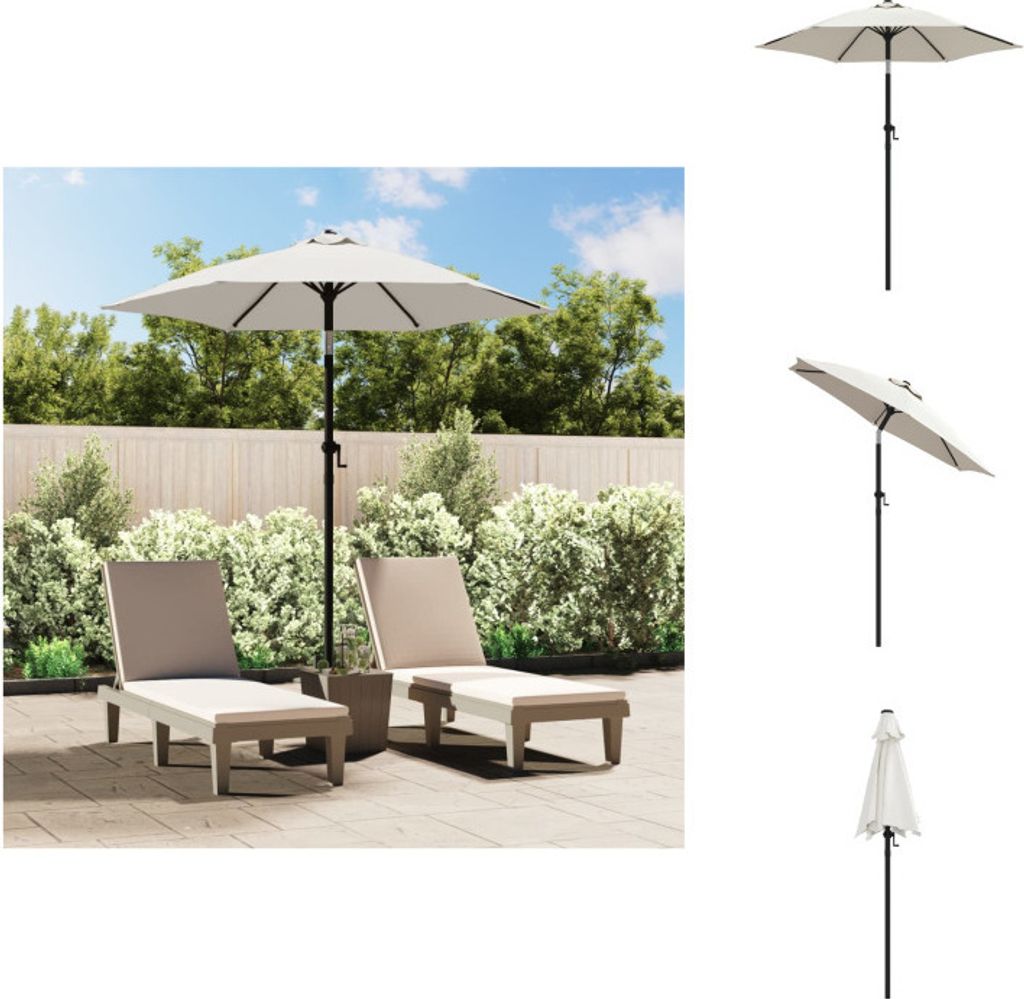 vidaXL Sonnenschirm Sandweiß 200 x 224 cm Aluminium - Sonnenschirme & Sonnenschutze