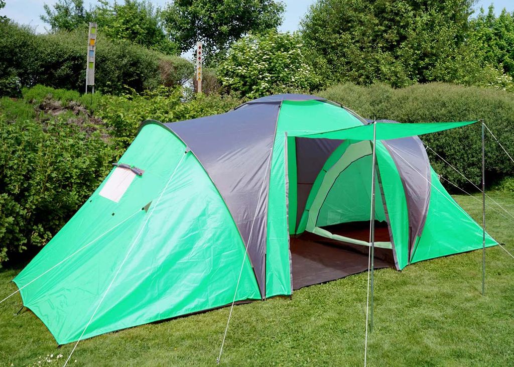 4 Personen grün Campingzelt Loksa 4-Mann Kuppelzelt Igluzelt Festival-Zelt 