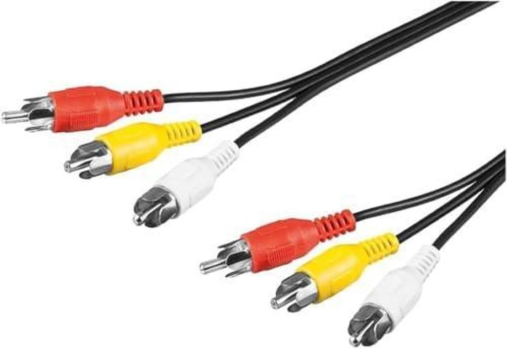 50380 Composite Cinchkabel 1,5m / 3x Cinch-Stecker auf 3x Cinchstecker / RCA Kabel geschirmt / Subwoofer Kabel Blu Ray Verstärker HiFi / Cinch Kab...
