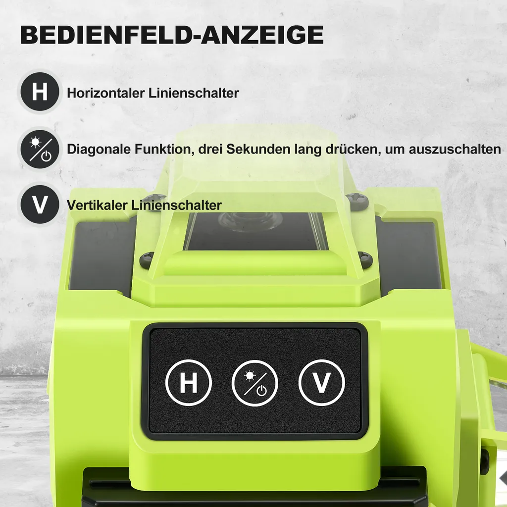 Niveau Laser 16 Lignes 4D Vert Haute Précision et Double Batterie Li-ion - 4