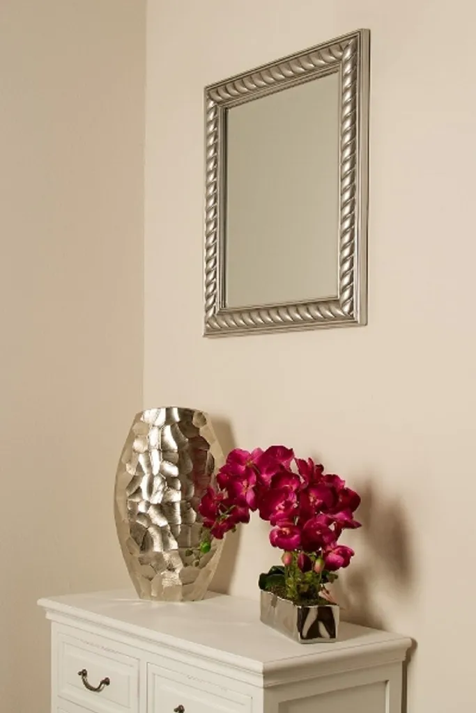 Miroir Mural de Style Baroque Argenté pour Décoration Murale Chic - 4