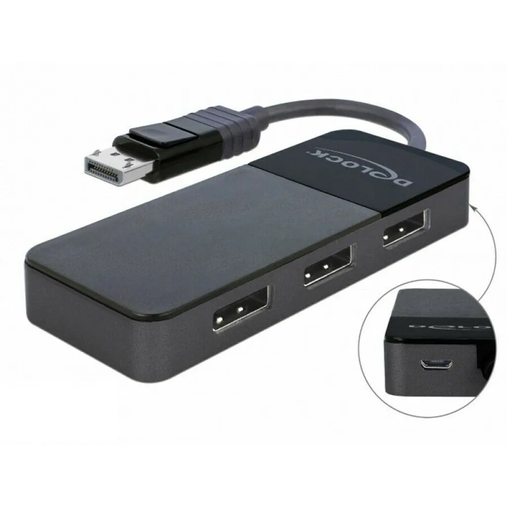 Répartiteur 8K DisplayPort Delock 87737 - Triple Affichage DP 30 Hz