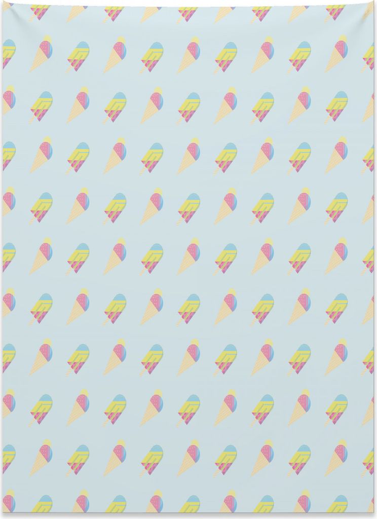 Abakuhaus Eis Wandteppich, Pastell Hipster Sommer aus Weiches Mikrofaser Stoff Kein Verblassen Klare Farben Waschbar, 110 x 150 cm, Mehrfarbig