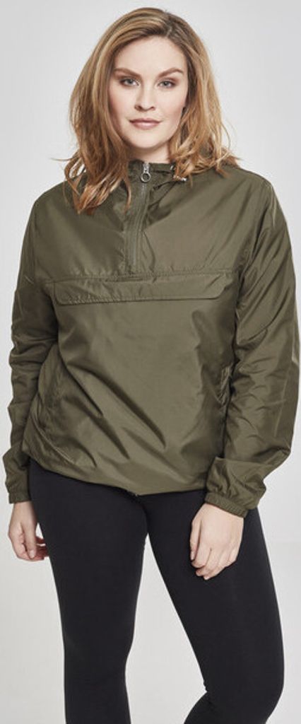 Urban Classics Ladies Basic Pull Over Jacket dark olive - M Image du produit 