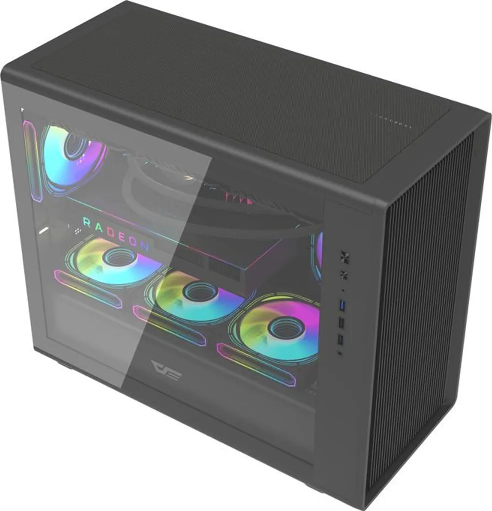 Boîtier PC Micro-ATX Darkflash DB460M Noir pour Montage Setup Compact
