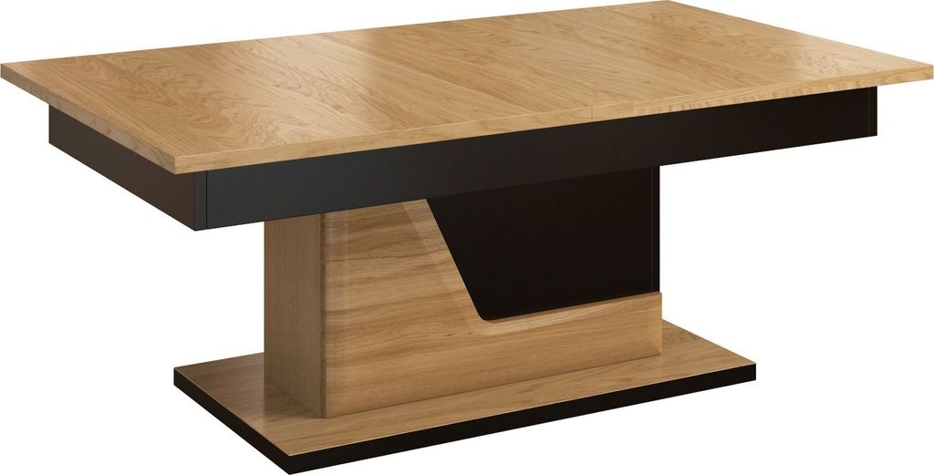 Couchtisch Loungetisch Farbe: Eiche / Schwarz 50x130x80 cm, Wohnzimmertisch Beistelltisch Clubtisch