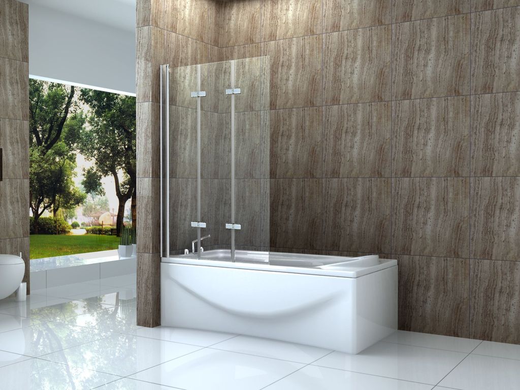 Badewannenabtrennung "RIBA" 130 x 140 cm