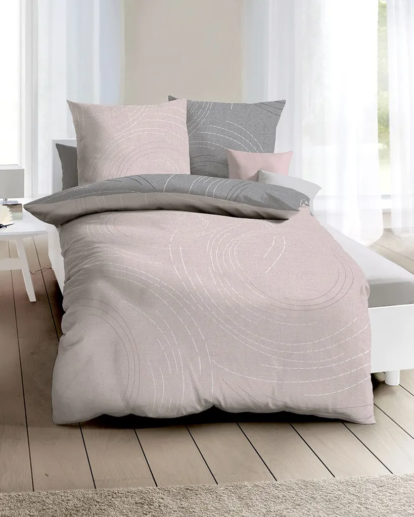 Parure Letto Kaeppel Jaro Rose 155x220 - Raso Mako 100% Cotone