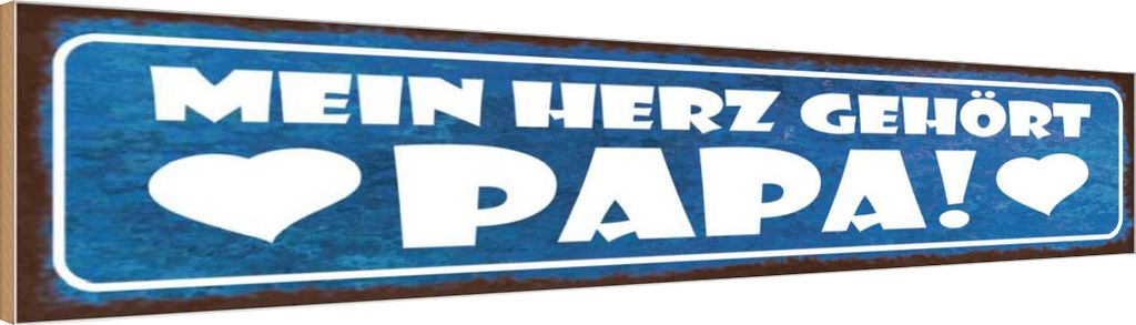vianmo Holzschild 10x46 cm Mein Herz gehört Papa