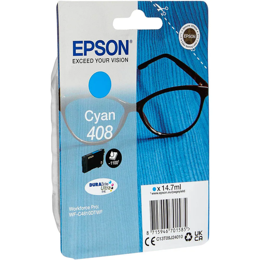 Epson 408 Ciano Originale Alta Capacità 14,7ml per WorkForce WF-7830 - 6