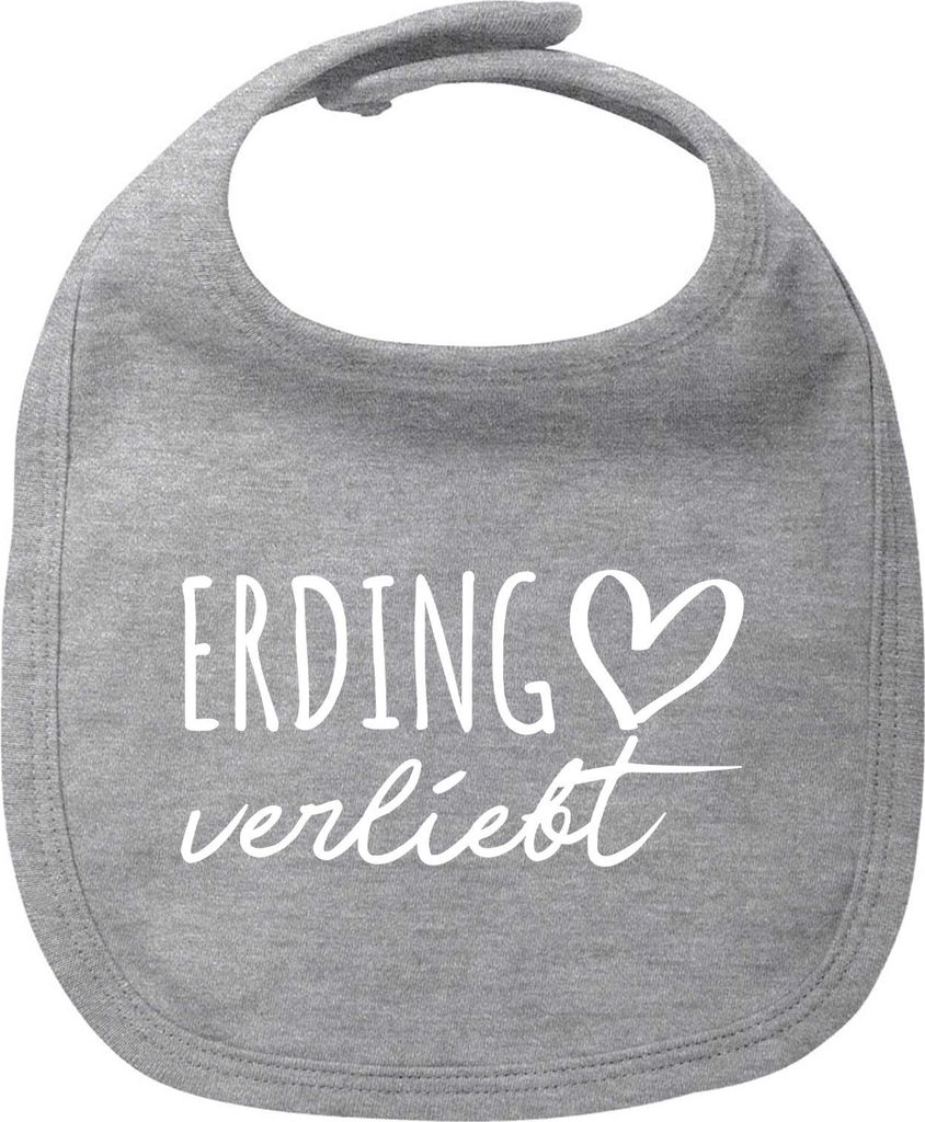Huuraa Baby Lätzchen Erding verliebt Heather Grey Klettverschluss Baumwolle Latz Geschenkidee
