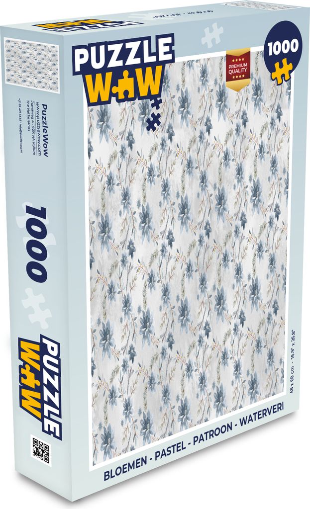 MuchoWow Puzzle 1000 Teile Blumen - Pastell - Aquarell - Spielzeug - Alt und Jung - Spiele - Puzzeln