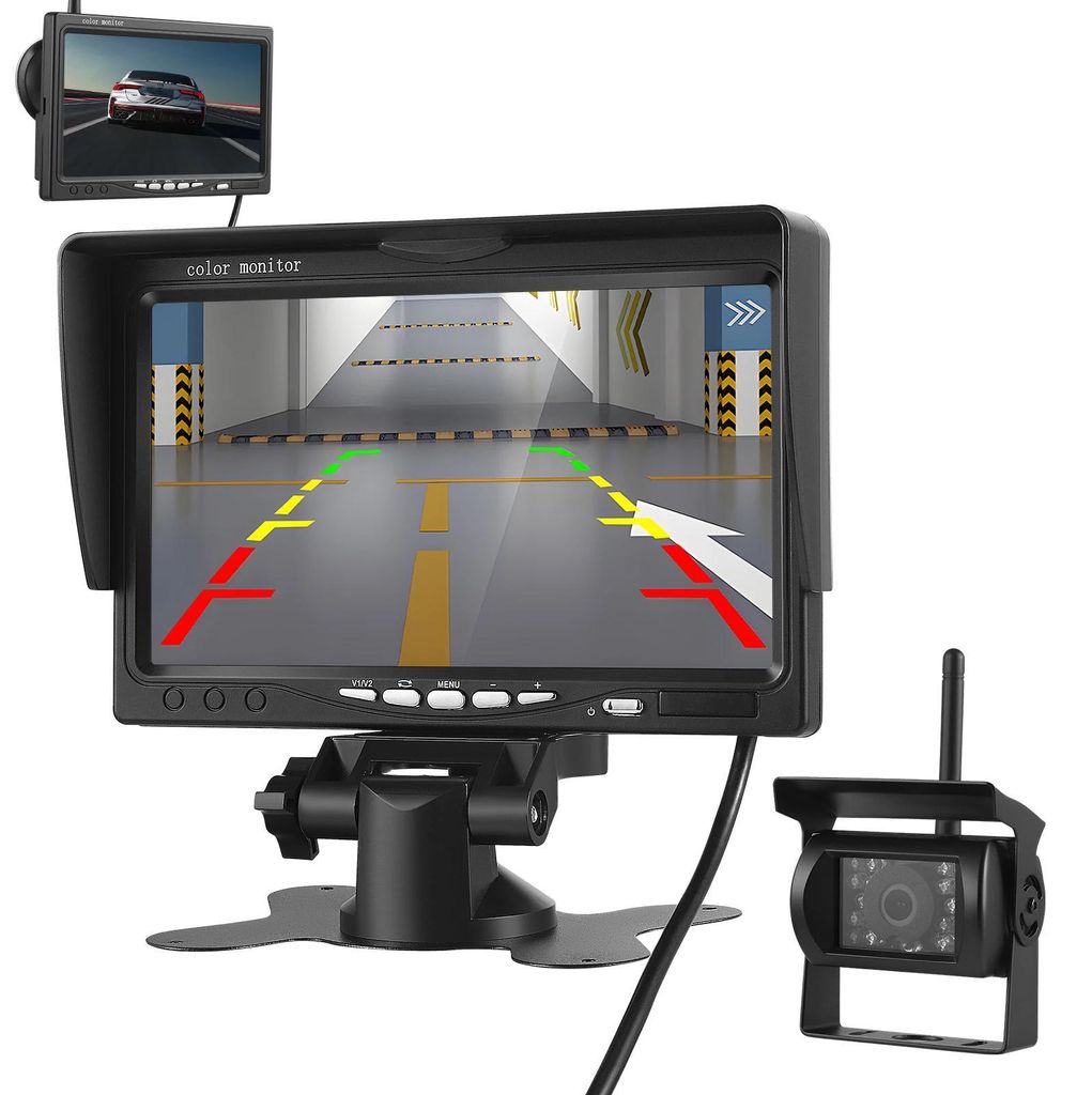 Funk-Rückfahrkamera - Rückfahrkamera-Set - 17,8 cm HD-Monitor - 1080P - Stabiles Signal - Set A
