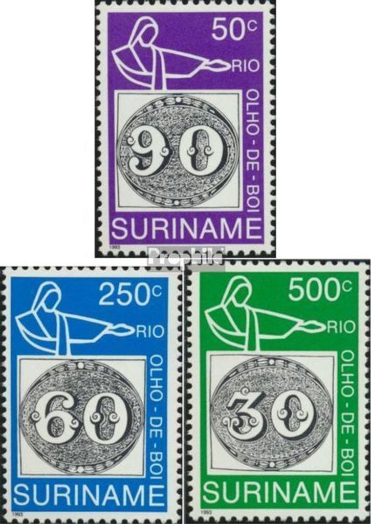 Briefmarken Suriname 1993 Mi 1450-1452 (kompl.Ausg.) postfrisch Briefmarkenausstellung