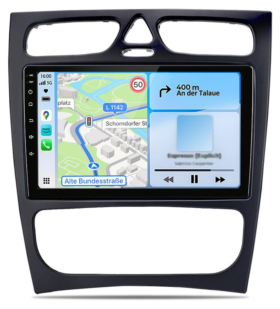 Android Autoradio 9 Zoll 128GB für Mercedes C-Klasse W203 Produktbild 