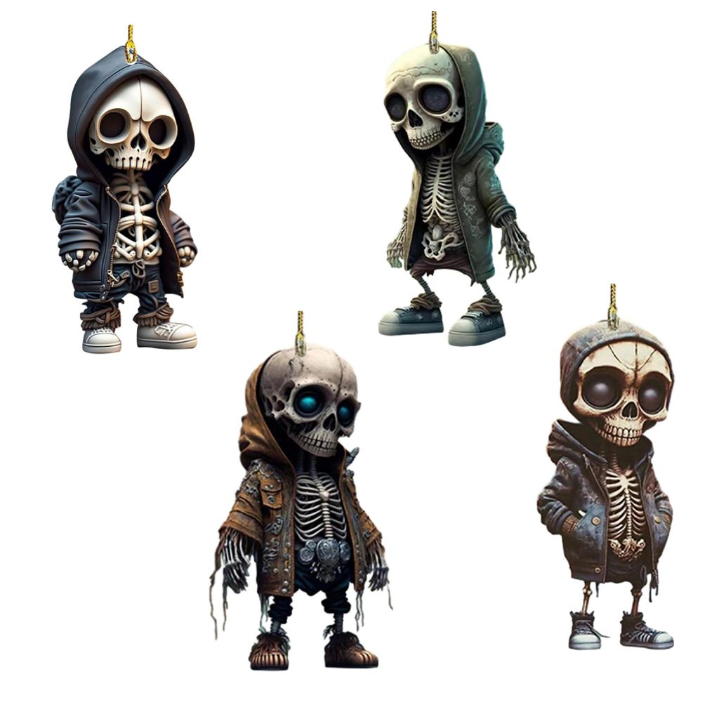 4 Stück Acryl-Skelettfiguren