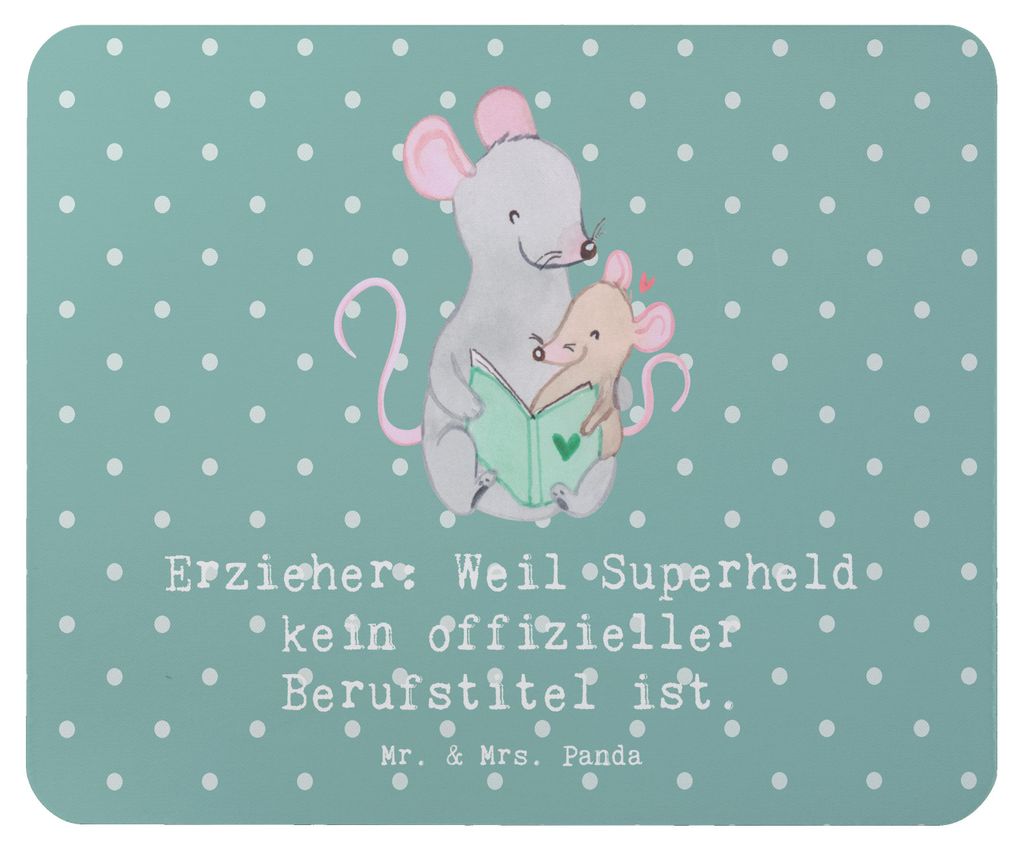 Mr. & Mrs. Panda Mauspad Erzieher Superheld - Meeresbrise - Produktbild 