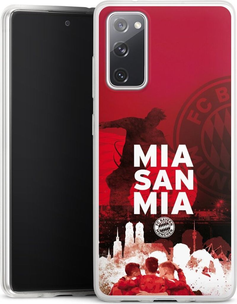 DeinDesign Slim Hülle für Samsung Galaxy S20 FE Silikon Case Ultra Dünn Handyhülle FC Bayern München FCB Mia San Mia