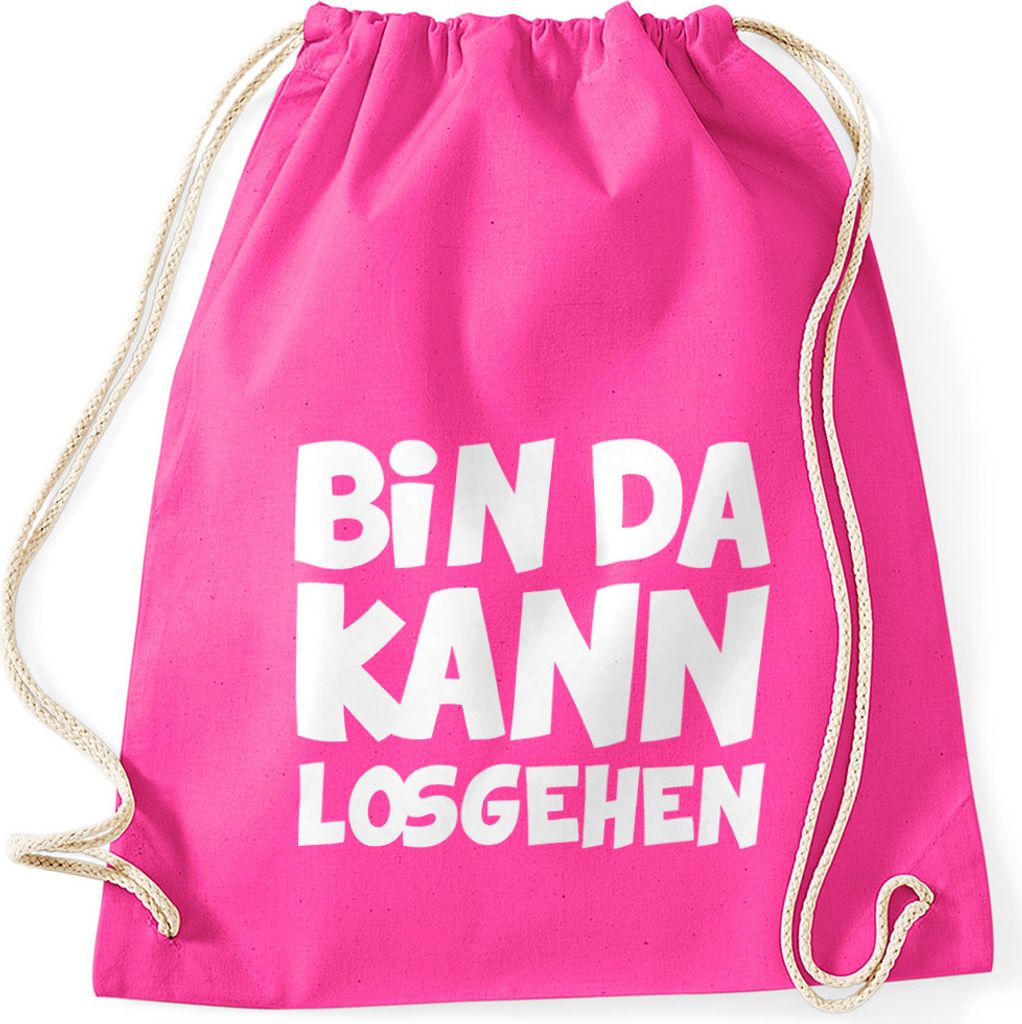 Lustiger Turnbeutel mit Spruch Bin da kann losgehen Produktbild 