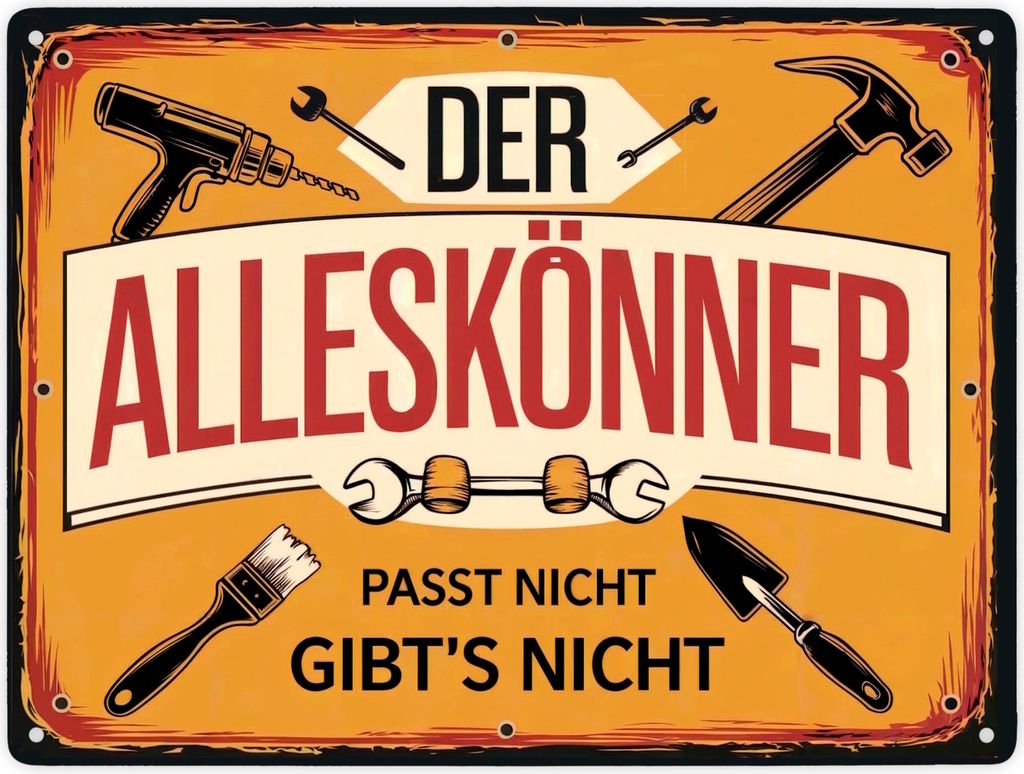 Der Alleskönner Metallschild XXL in 28x38 cm - Passt nicht, gibt’s nicht