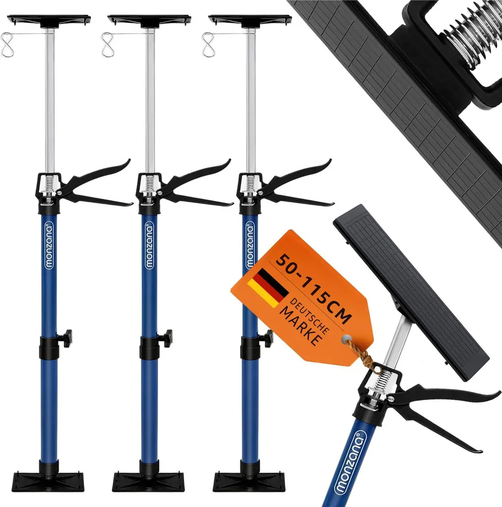 Aste Telescopiche Deuba per Montaggio Porte 50-115cm - 3 Pezzi