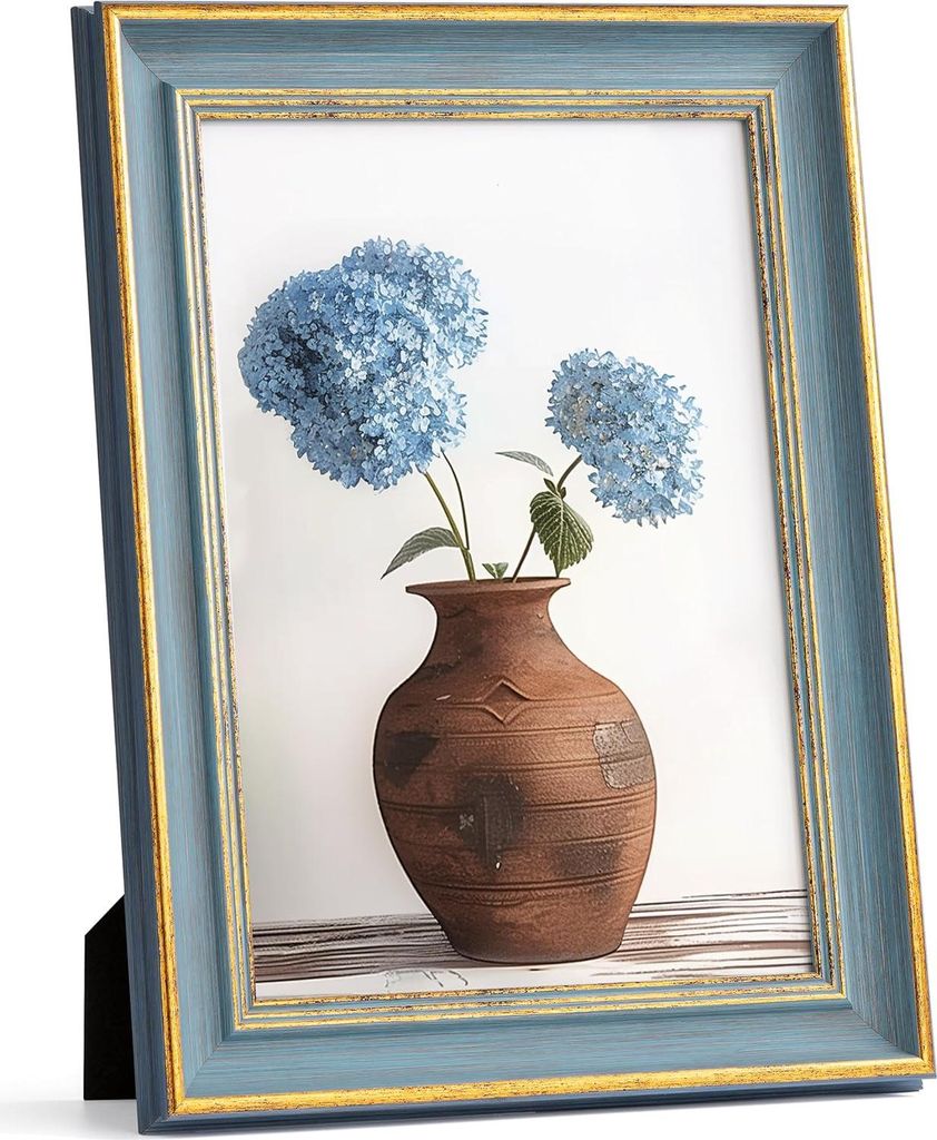 Vintage-Fotolijsten - antik elegant blau gold - 1 Stück - A4