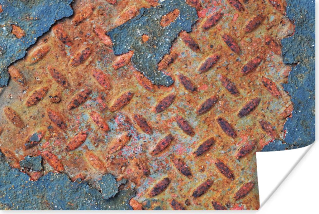 MuchoWow Poster Rost - Diamantplatte - Beton 30x20 cm - Plakate - Print